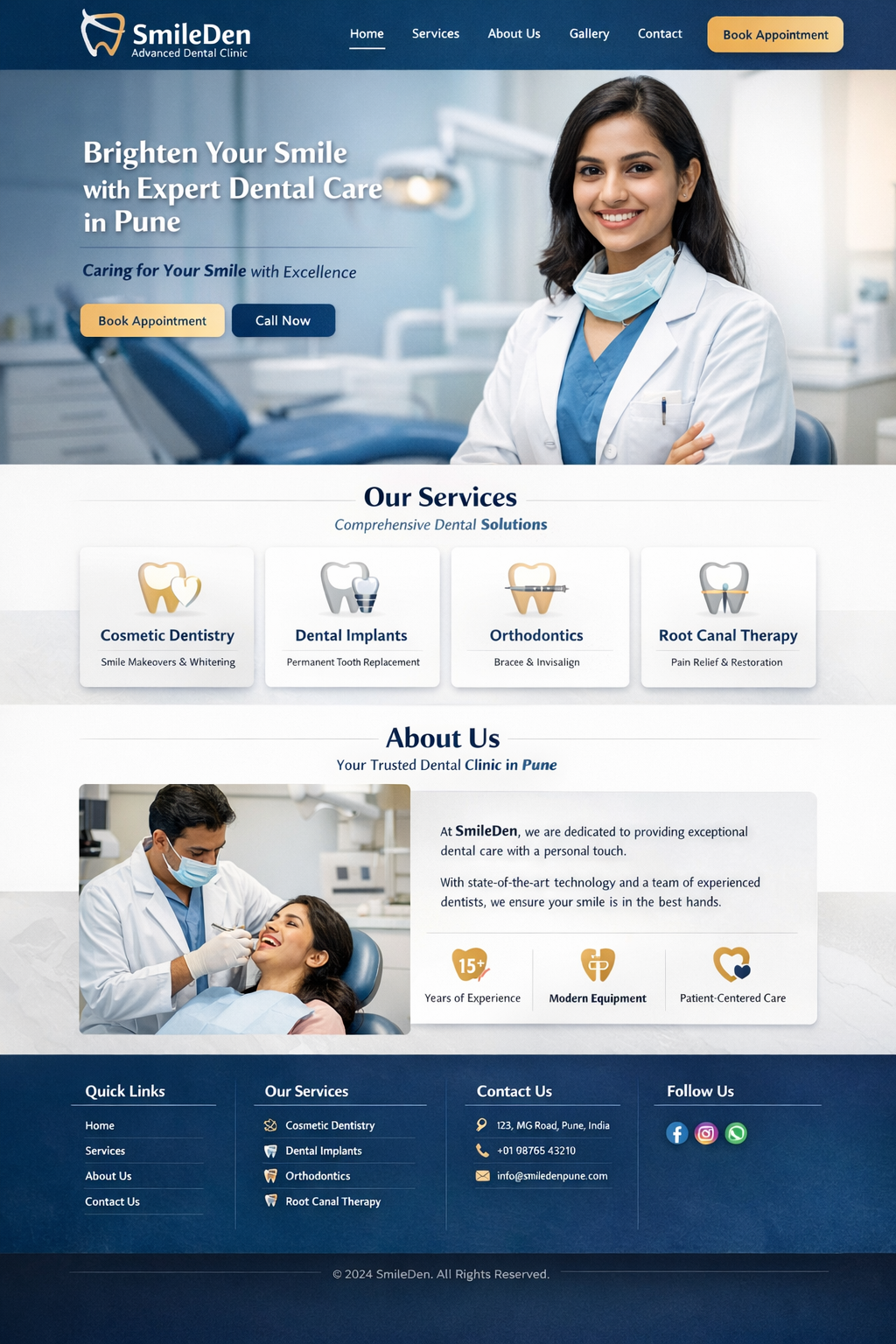 website design for dentists and dental clinics Pune India