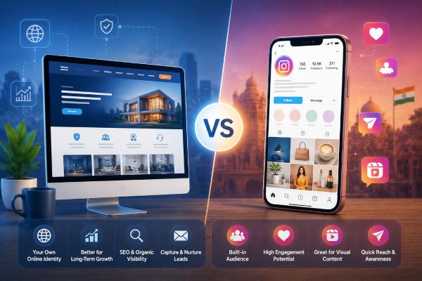 website vs instagram for business